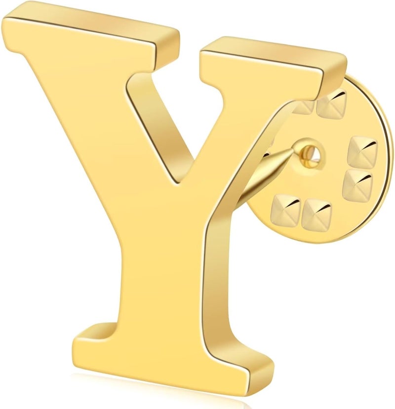 ETHOON Initial Letter Lapel Pins for Men Women Personalized Name Brooch Pins for Men Suits Hats Metal Button Pins Gold A-Z - Image 1